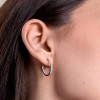 9ct White Gold Round Brilliant 0.75ct Lab Grown Diamond Micro Set Hoop Earrings