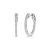 9ct White Gold Round Brilliant 0.75ct Lab Grown Diamond Micro Set Hoop Earrings