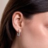 9ct White Gold Round Brilliant 1.15ct Lab Grown Diamond Micro Set Hoop Earrings
