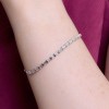 18ct White Gold Emerald Cut 2.50ct Lab Grown Diamond Chain Bracelet