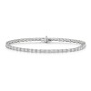18ct White Gold Emerald Cut 5ct Lab Grown Diamond Bracelet