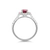 9ct White Gold 1.00ct Oval Ruby with 0.50ct Lab Grown Diamond Halo Ring with Diamond Shoulders