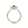 9ct Yellow Gold 0.42ct Oval Ruby and Round Brilliant Lab Grown Diamond Cluster Ring