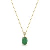 9ct Yellow Gold 0.70ct Oval Cut Emerald with Lab Grown Diamond Pendant