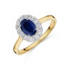 9ct Yellow Gold 0.70ct Oval Sapphire with 0.30ct Lab Grown Diamond Halo Ring