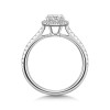 Platinum Lab Grown 0.75ct Round Brilliant Diamond Halo Shoulders Ring
