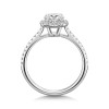Platinum Lab Grown 1.00ct Round Brilliant Diamond Halo Shoulders Ring