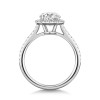 Platinum Lab Grown 1.50ct Round Brilliant Diamond Halo Shoulders Ring
