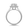 Platinum Lab Grown 2.00ct Round Brilliant Diamond Halo Shoulders Ring