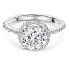 Platinum Lab Grown 2.00ct Round Brilliant Diamond Halo Shoulders Ring