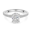 Platinum Lab Grown 1.50ct Oval Diamond Shoulders Ring