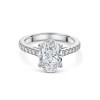 Platinum Lab Grown 2.00ct Oval Diamond Shoulders Ring