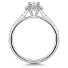 Platinum Lab Grown 0.75ct Oval Diamond Halo Shoulders Ring