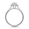 Platinum Lab Grown 1.50ct Oval Diamond Halo Shoulders Ring