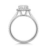 Platinum Lab Grown 2.00ct Oval Diamond Halo Shoulders Ring