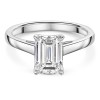 Platinum Lab Grown 2.00ct Emerald Diamond Solitaire Ring