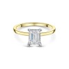 18ct Yellow Gold Lab Grown 1.00ct Emerald Cut Hidden Halo Solitaire Ring
