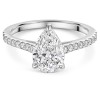 Platinum Lab Grown 1.50ct Pear Diamond Shoulders Ring