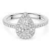Platinum Lab Grown Pear Cut 1.25ct Diamond Halo Ring