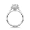 Platinum Lab Grown 2.00ct Pear Diamond Halo Shoulders Ring