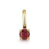 9ct Yellow Gold Round Brilliant Garnet Solitaire Pendant Charm