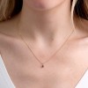 9ct Yellow Gold Round Brilliant Amethyst Solitaire Pendant Charm