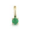 9ct Yellow Gold Round Brilliant Emerald Solitaire Solitaire Pendant Charm