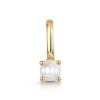 9ct Yellow Gold Round Brilliant Pearl Solitaire Pendant Charm