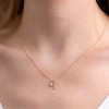 9ct Yellow Gold Round Brilliant Pearl Solitaire Pendant Charm
