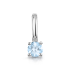 9ct White Gold Round Brilliant Aquamarine Solitaire Pendant Charm