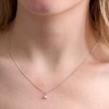 9ct White Gold Round Brilliant Pearl Solitaire Pendant Charm