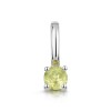 9ct White Gold Round Brilliant Peridot Solitaire Pendant Charm
