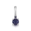 9ct White Gold Round Brilliant Blue Sapphire Solitaire Pendant Charm
