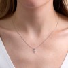 9ct White Gold Round Brilliant 0.06ct Diamond Initial A Pendant