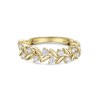 9ct Yellow Gold Round Brilliant 0.33ct Diamond Leaf Style Fancy Band