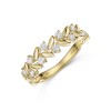 9ct Yellow Gold Round Brilliant 0.33ct Diamond Leaf Style Fancy Band