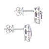 18ct White Gold Cushion Cut 1.15ct Amethyst and Diamond Halo Earrings
