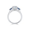 Platinum Brilliant Cut 1.50ct Diamond Sapphire Three Stone Ring