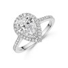 Platinum Lab Grown 2.00ct Pear Diamond Halo Shoulders Ring