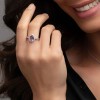 18ct White Gold Amethyst 2.98ct and Diamond 0.21ct Halo Ring
