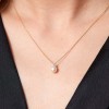 9ct Yellow Gold Cubic Zirconia and Pearl Pendant