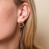 Yellow Gold Plated Double Circle Earrings