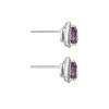 18ct White Gold Amethyst 1.24ct and Diamond 0.13ct Halo Earrings