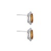 18ct White Gold Diamond 0.14ct and Citrine 0.97ct Halo Earrings