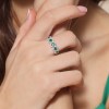 9ct White Gold Brilliant Cut Emerald 1.00ct Diamond Halo Fancy Ring