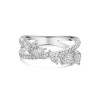 18ct White Gold Marquise & Round Brilliant 1.00ct Diamond Cross Over Fancy Band