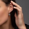 18ct White Gold Diamond 0.23ct and London Blue Topaz 2.38ct Halo Earrings 