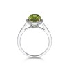 18ct White Gold Diamond 0.21ct and Peridot 3.15ct Halo Ring