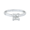 Platinum Princess Cut 0.33ct Diamond Cluster Ring