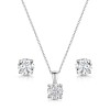 Platinum Round Brilliant Lab Grown Diamond Pendant Necklace and Earrings Set